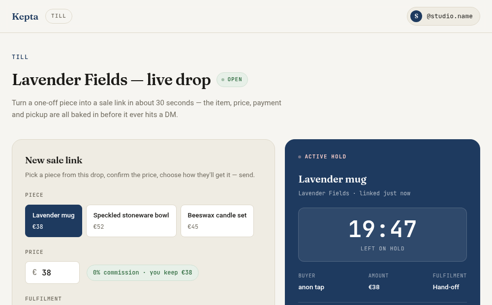 Till mockup — send the link